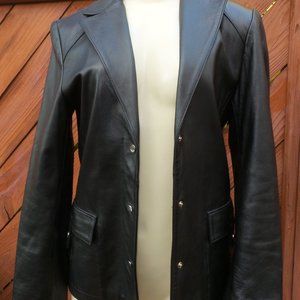 Pasha & Jo Designer Black Leather Jacket XS